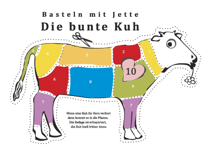 Kunstpostkarte Bunte Kuh
