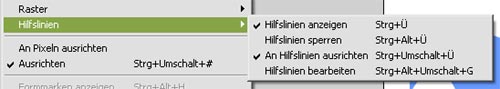 Hilfslinien anzeigen